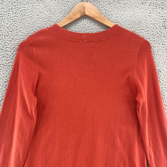 LOFT Sweater Womens Large Orange Knit Stretch Pullover Crew Neck Everyday Casual - Picture 4 of 9